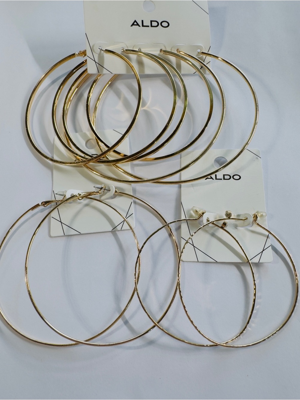 ALDO Gold Thin Hoop Earring Set - Shiny Gold Tones